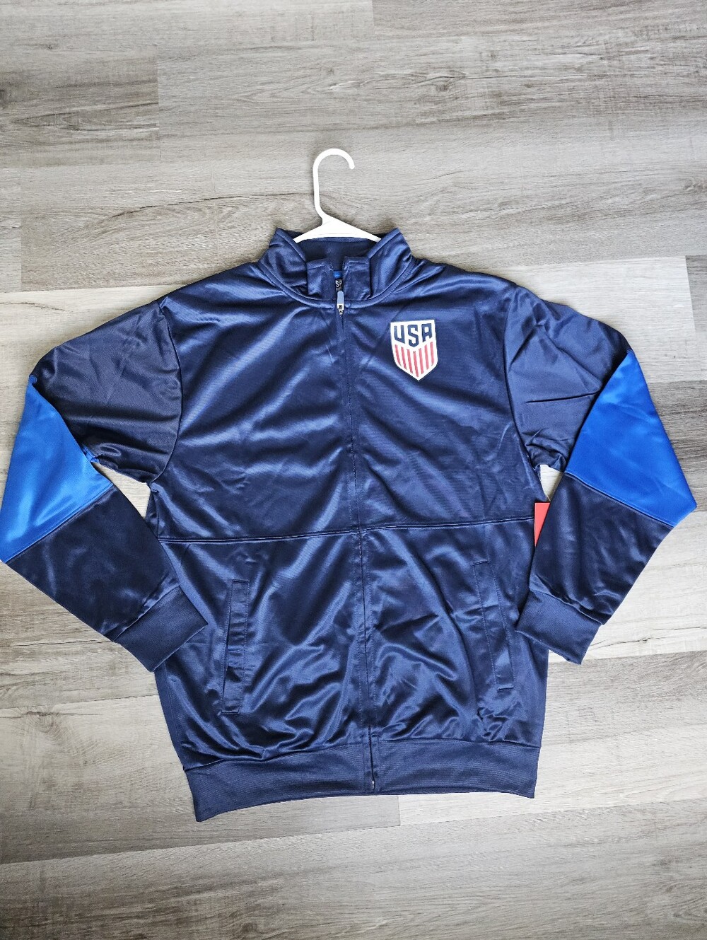 NWT USA Soccer Track Jacket Men's Size M Navy Blue USSF National Team Zip Up - Picture 16 of 16